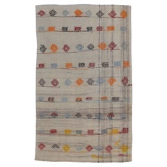 Vintage Turkish Tülü Wool Kilim 5'7''x9'2''