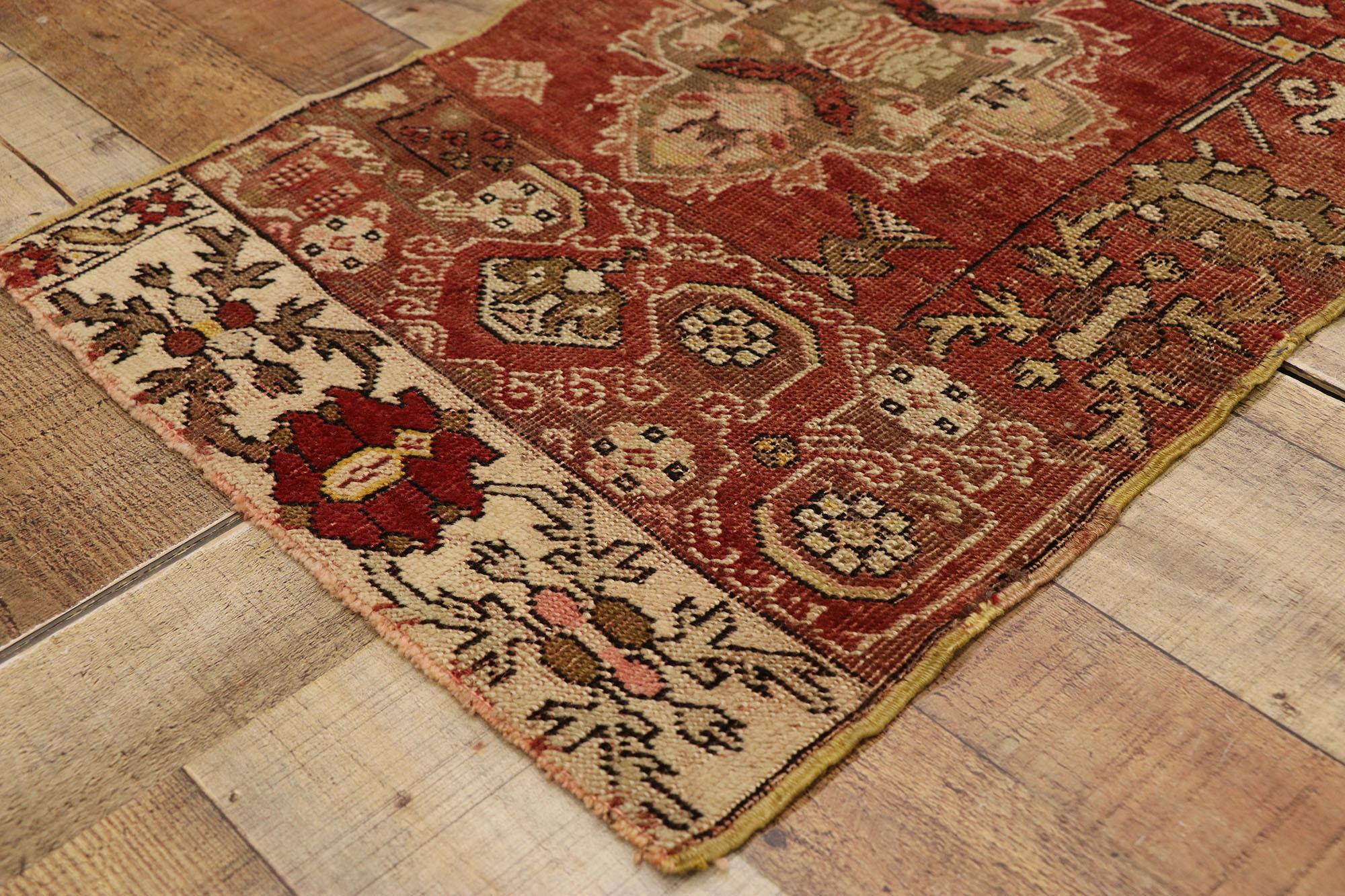 20th Century Vintage Turkish Wagireh Carpet, Timeless Appeal Meets Stylish Durability For Sale