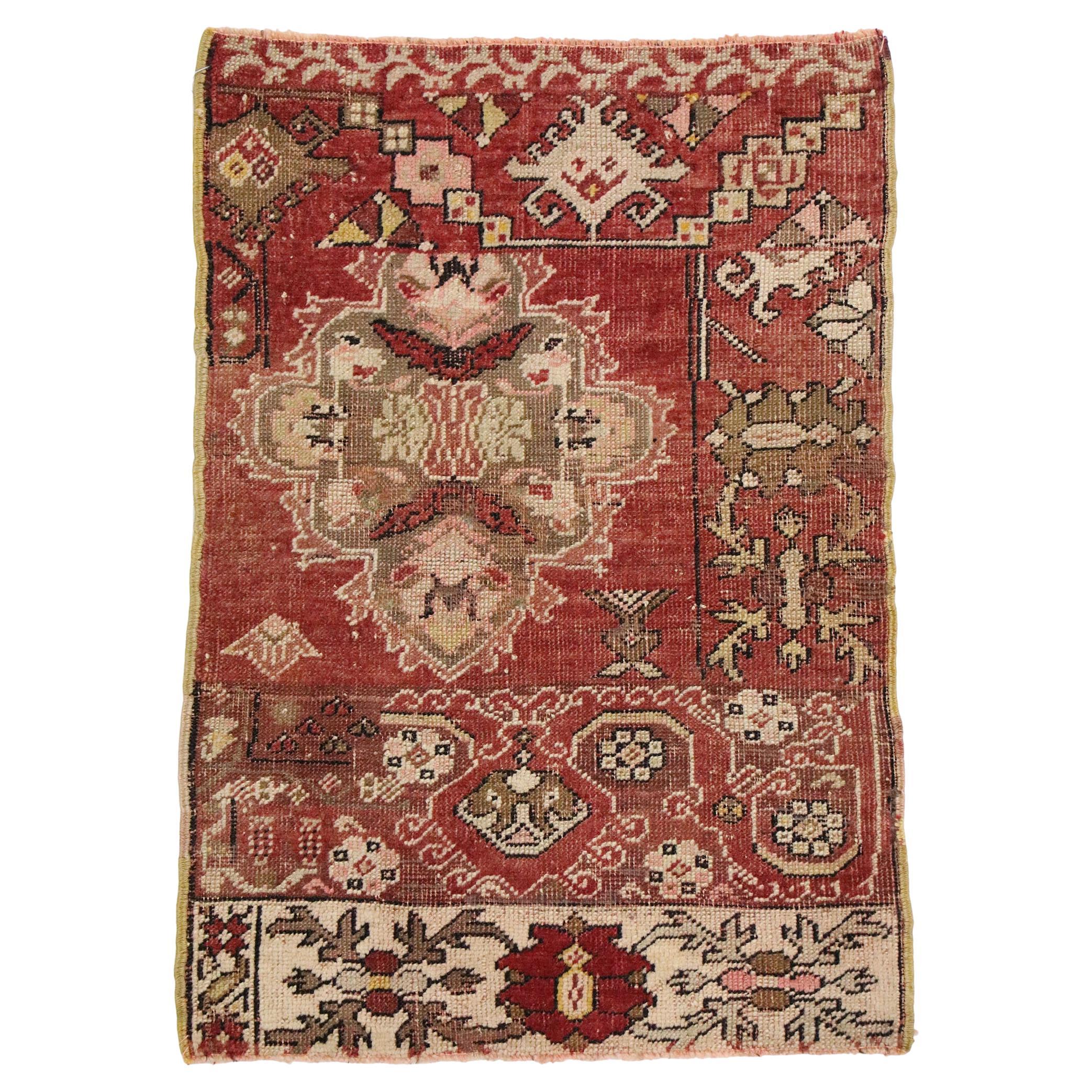 Vintage Turkish Wagireh Carpet, Timeless Appeal Meets Stylish Durability For Sale
