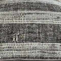 Vintage Turkish Wool Accent Pillow in Brown and off White Stripes with Insert