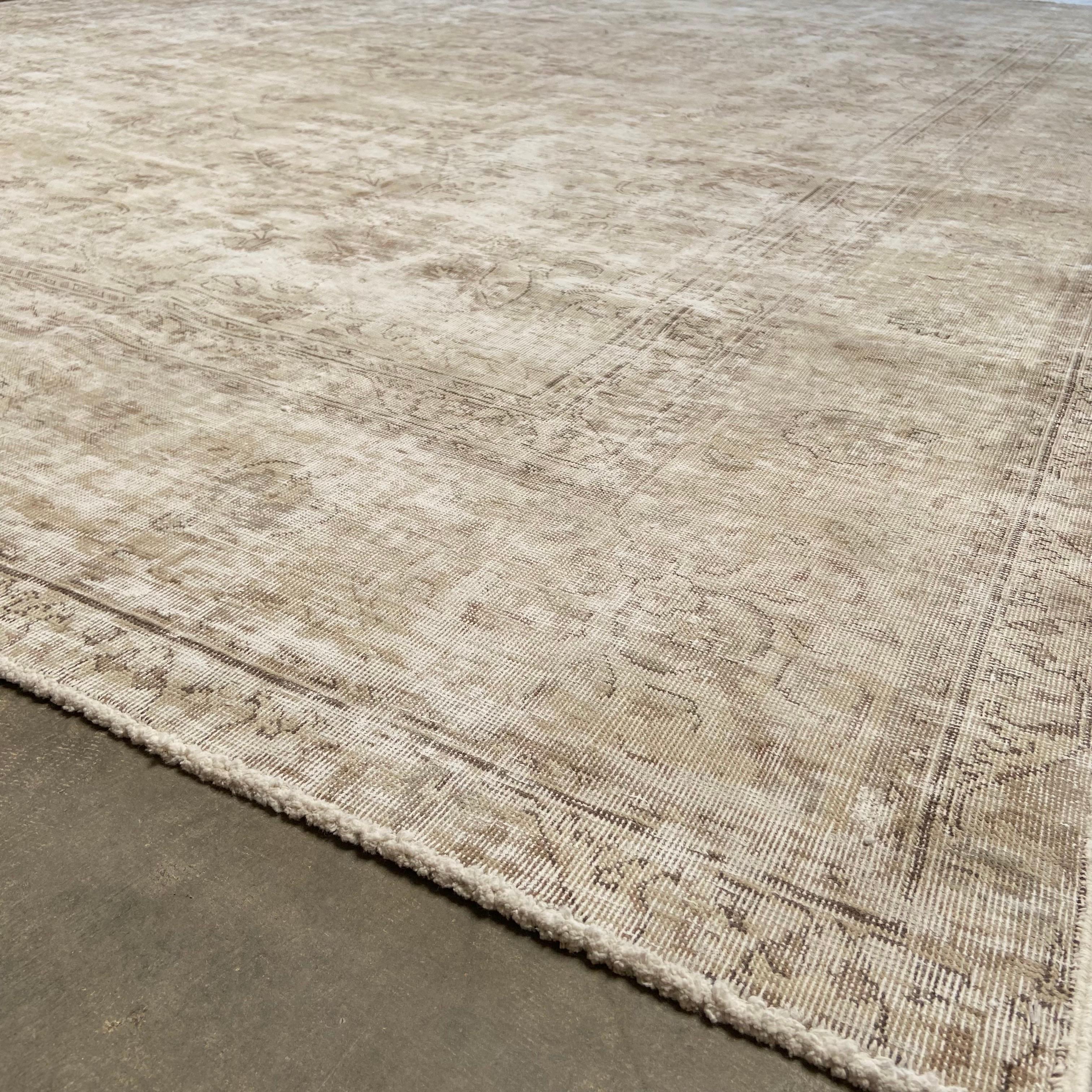 Vintage Turkish Wool Flat Weave Rug in Warm Browns Taupes and Creams For Sale 1