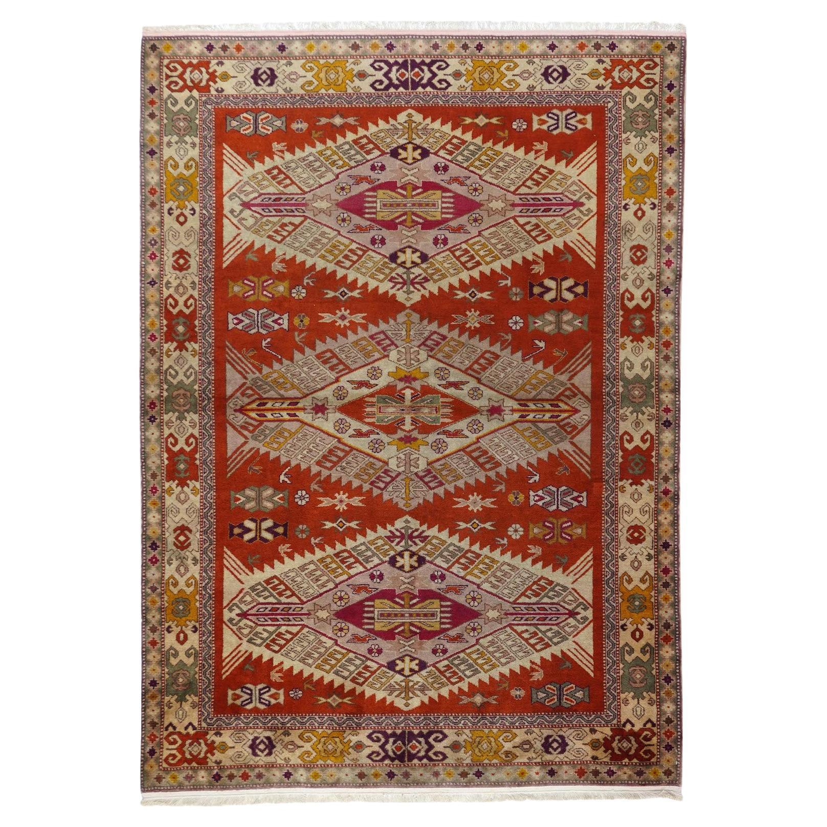 Vintage Turkish Wool Rug 4'10'' x 6'8''