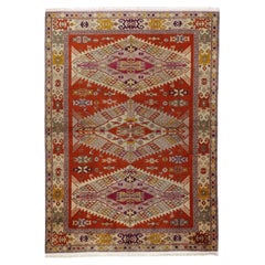 Vintage Turkish Wool Rug 4'10'' x 6'8''