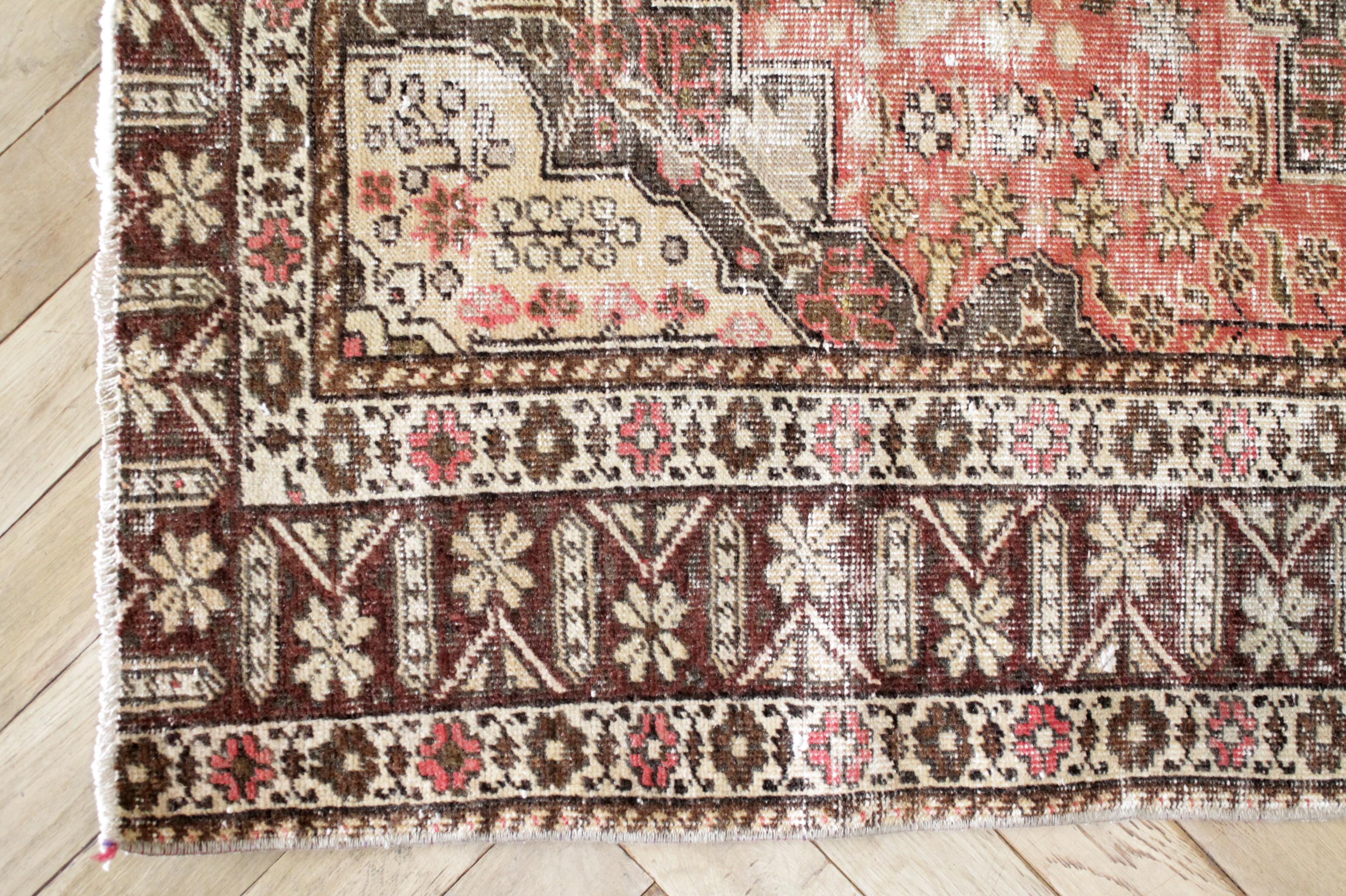 Hand-Woven Vintage Turkish Wool Rug