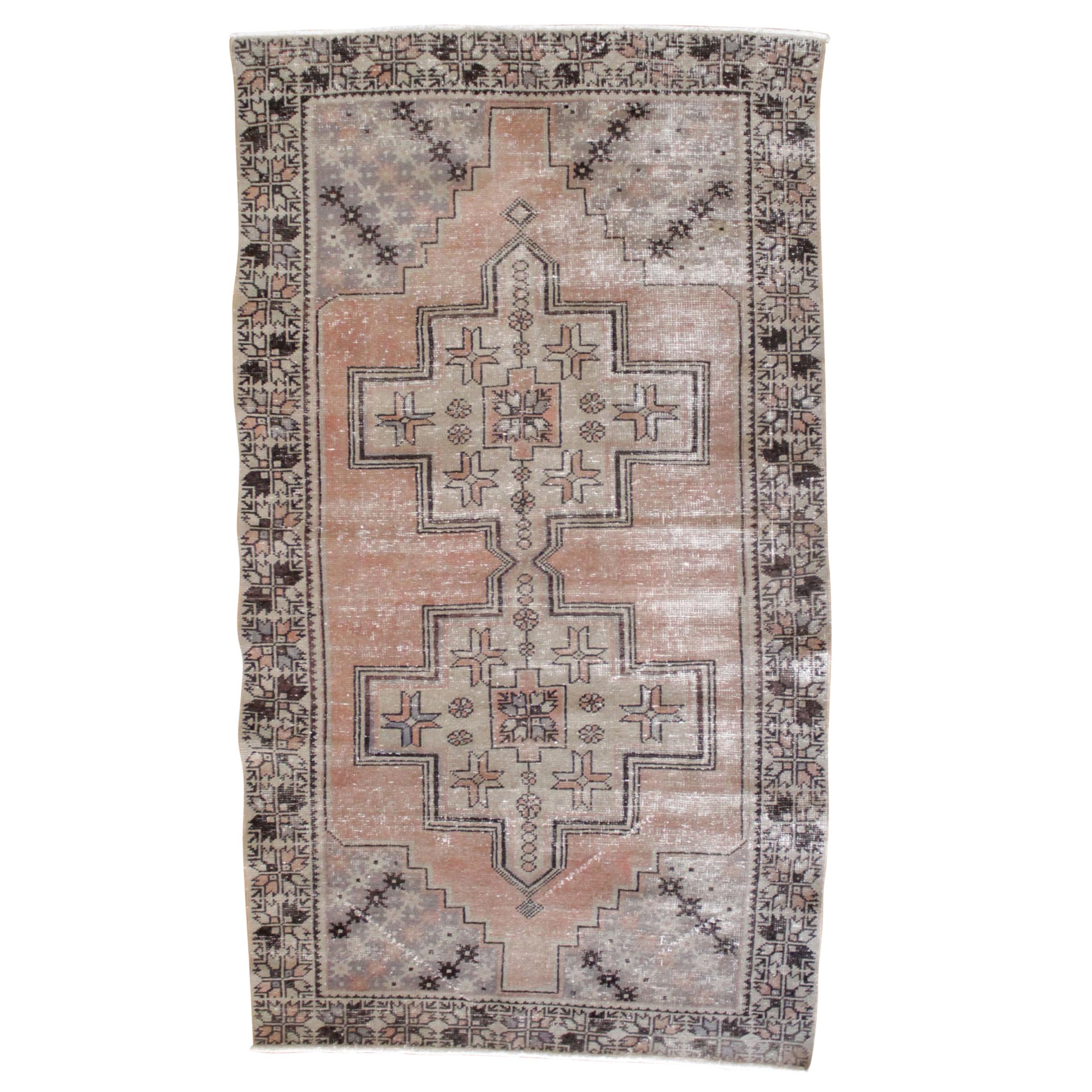 Vintage Turkish Wool Rug For Sale