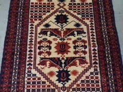 Vintage Turkish Yagcibedir Village Rug With Ivory Ground, About 70 Years Old