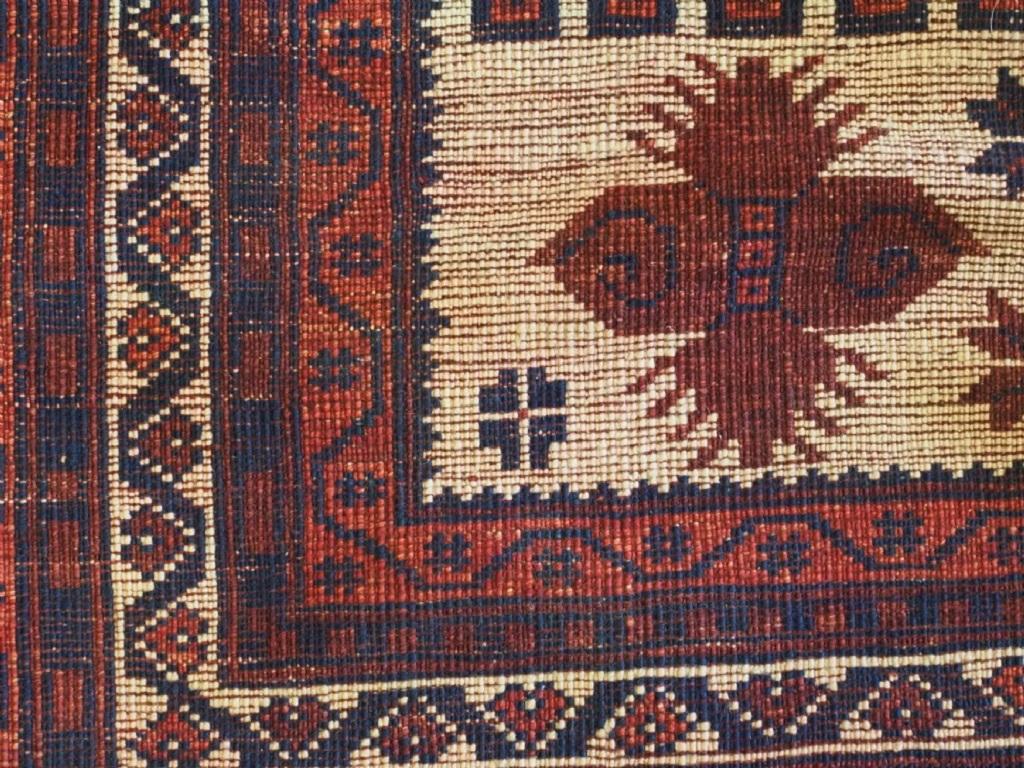 20th Century Vintage Turkish Yagcibedir Village Rug With Ivory Ground, About 70 Years Old For Sale
