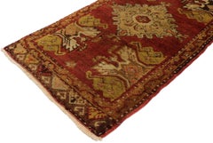 Vintage Turkish Yastik Oushak Carpet, Timeless Appeal Meets Stylish Durability