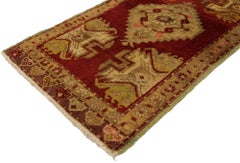 Vintage Turkish Yastik Oushak Carpet, Timeless Appeal Meets Stylish Durability
