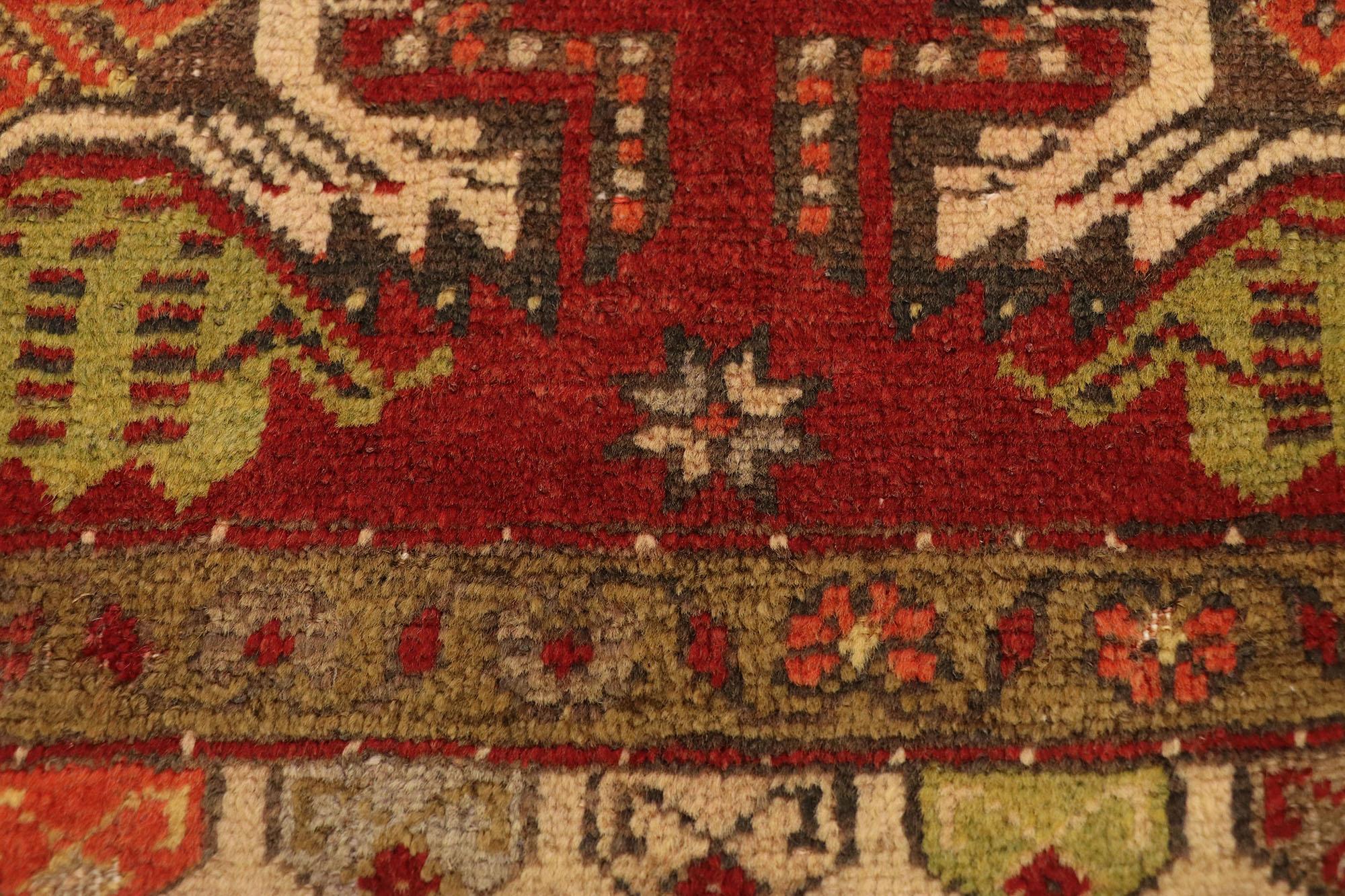 Alfombra turca vintage Yastik Oushak, el atractivo atemporal se une a la durabilidad con estilo Anudado a mano en venta