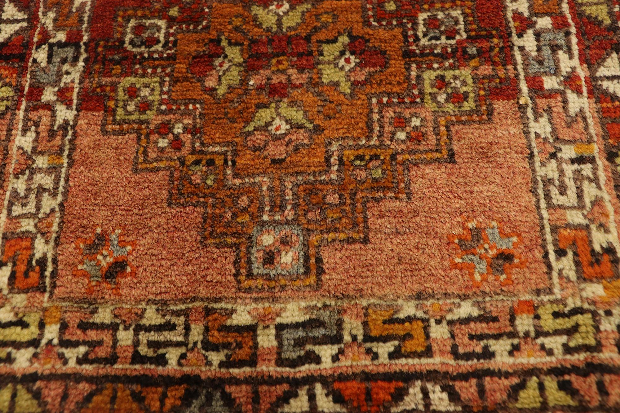 Alfombra turca vintage Yastik Oushak, el atractivo atemporal se une a la durabilidad con estilo Anudado a mano en venta