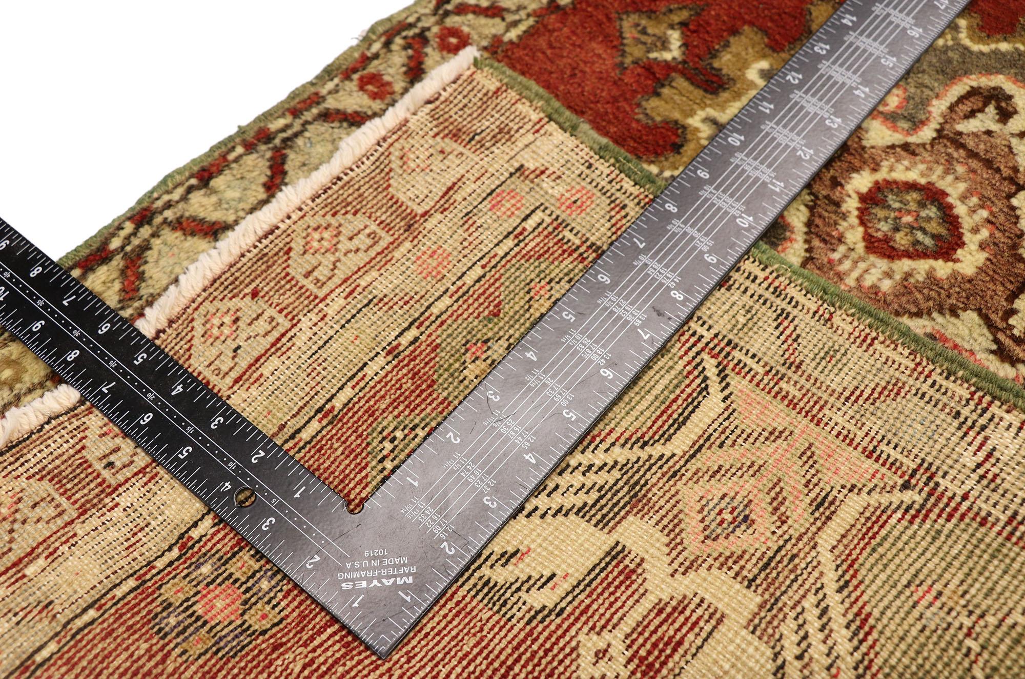 Tappeto turco vintage Yastik Oushak, il fascino senza tempo incontra la durevolezza dell'estetica In condizioni buone in vendita a Dallas, TX