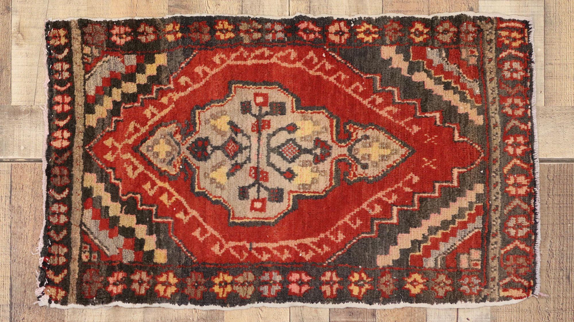 Wool Vintage Turkish Carpet, Timeless Appeal Meets Stylish Durability For Sale