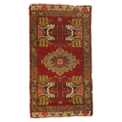 Vintage Turkish Yastik Oushak Carpet, Timeless Appeal Meets Stylish Durability