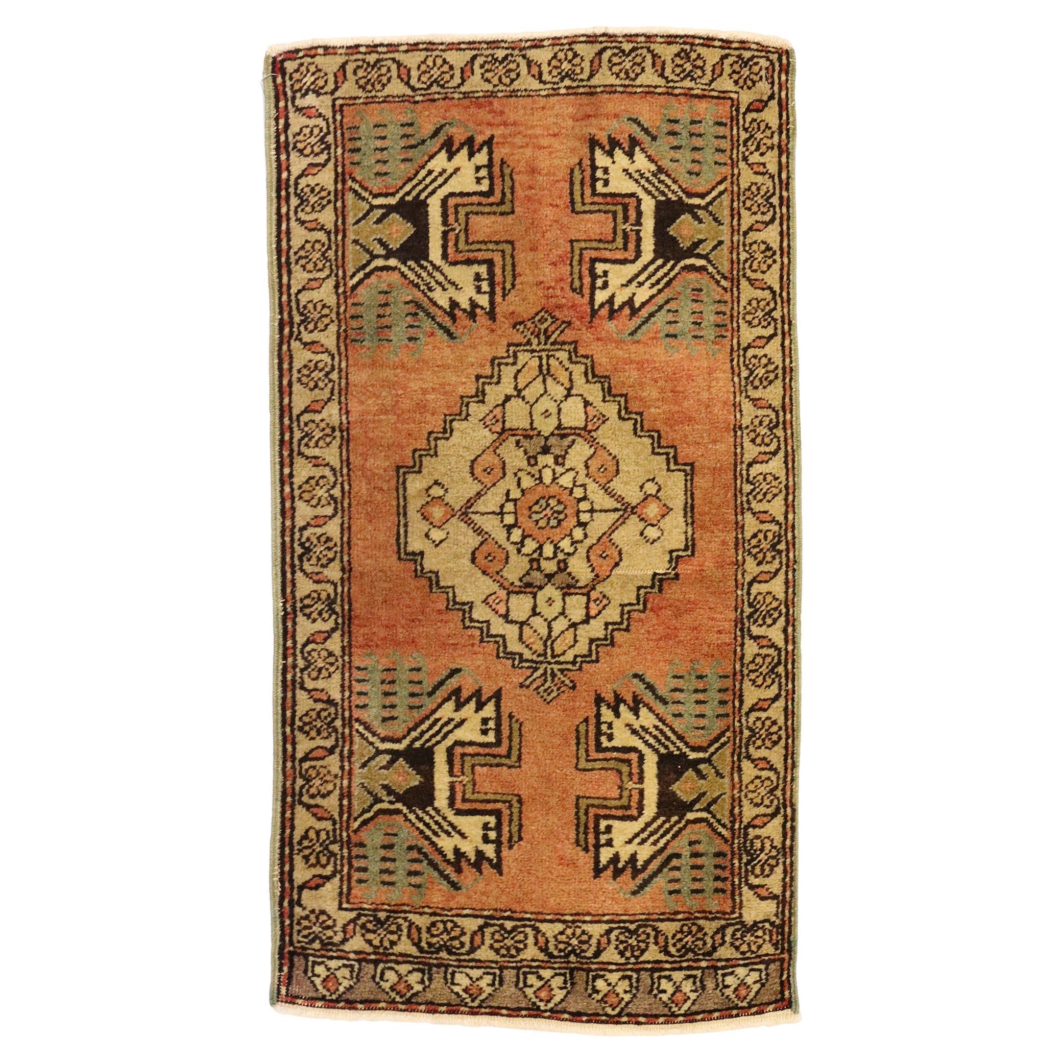 Alfombra turca vintage Yastik Oushak, el atractivo atemporal se une a la durabilidad con estilo