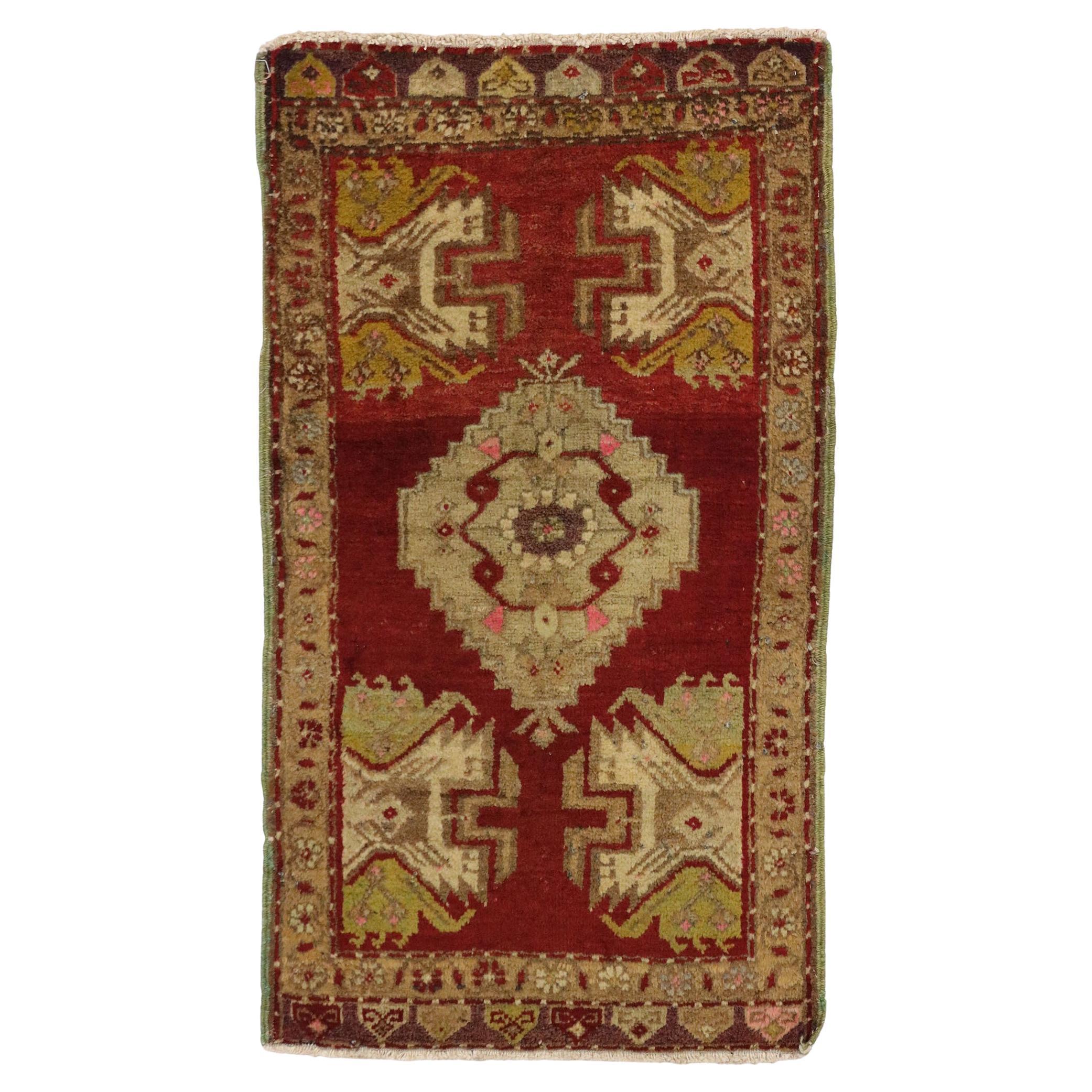Türkischer Vintage-Teppich Yastik Oushak, Timeless Appeal trifft auf stilvolle Langlebigkeit