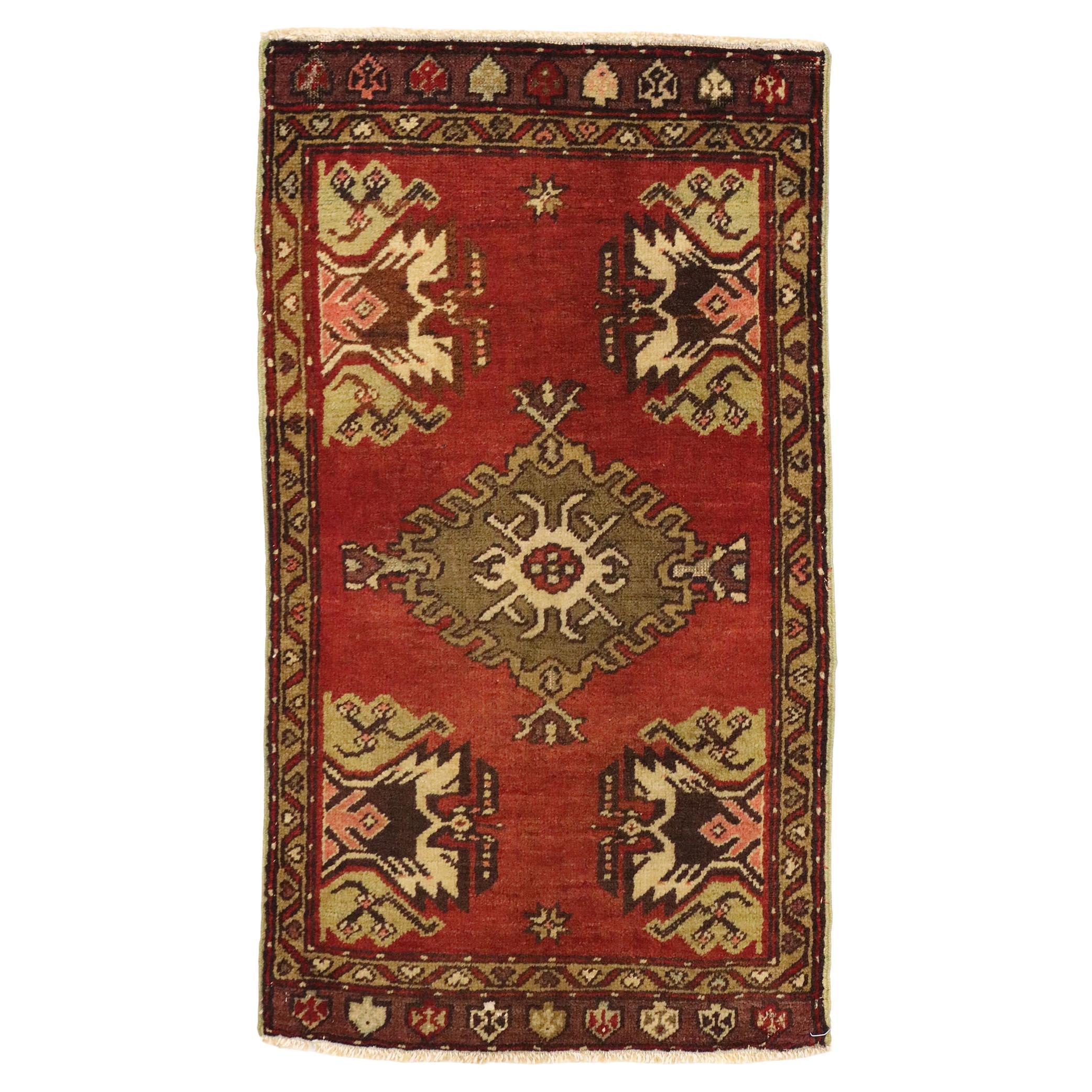 Alfombra turca vintage Yastik Oushak, el atractivo atemporal se une a la durabilidad con estilo