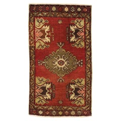 Alfombra turca vintage Yastik Oushak, el atractivo atemporal se une a la durabilidad con estilo