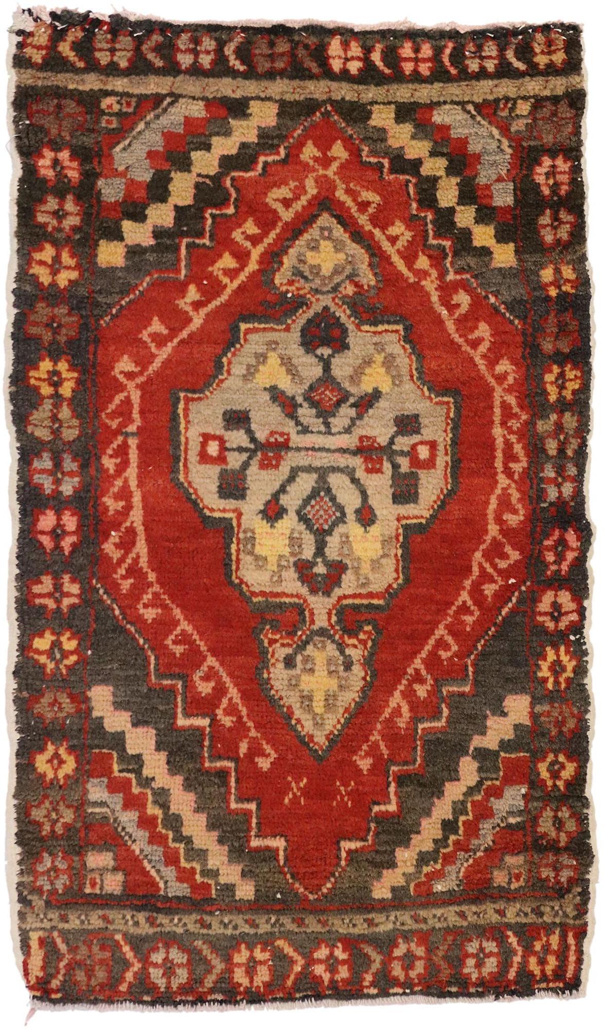 Vintage Turkish Carpet, Timeless Appeal Meets Stylish Durability For Sale