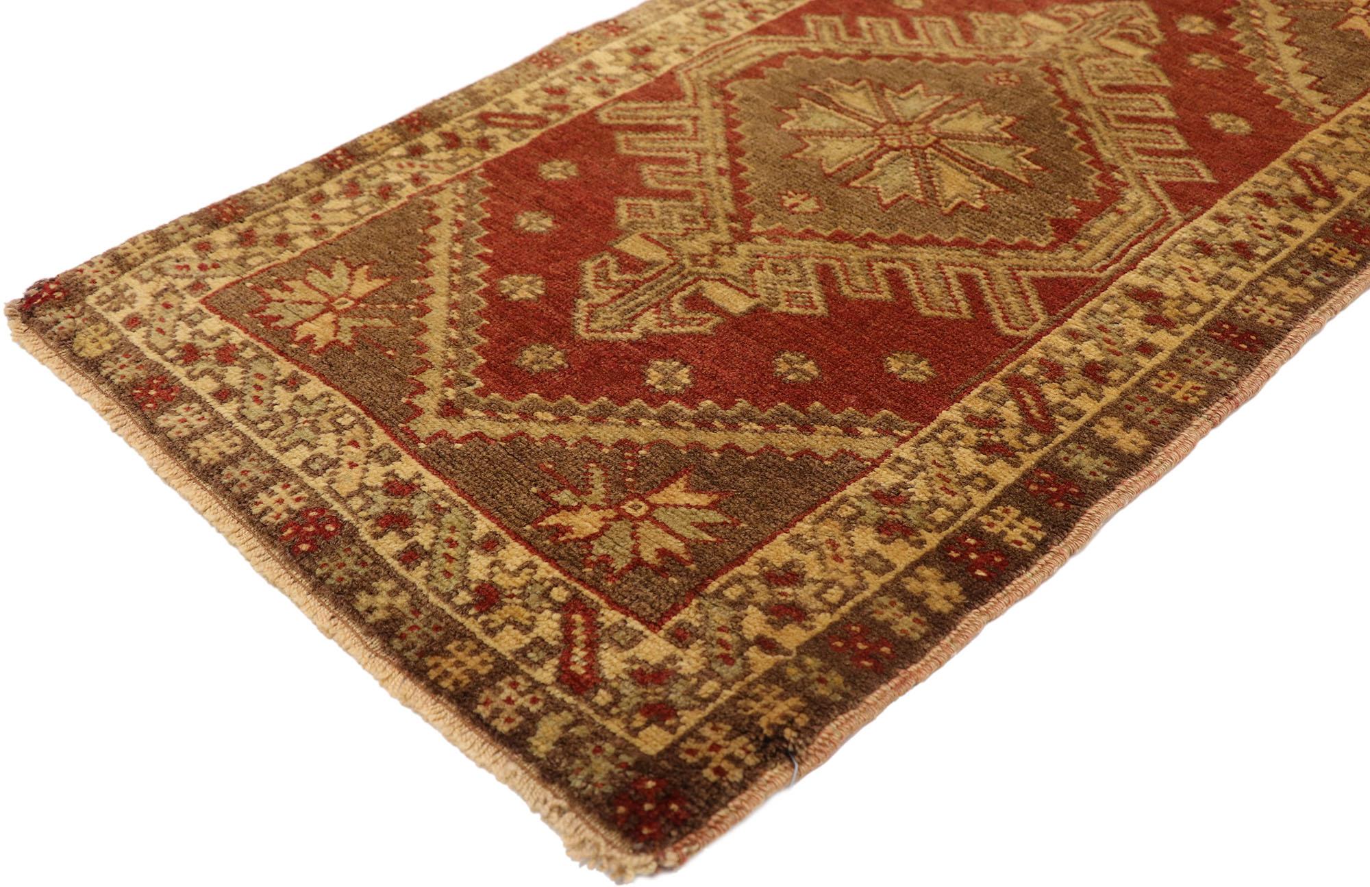 50797 Vintage Turkish Yastik Rug, 01'06  X 02'11.
Vintage Turkish Yastik rugs are the creme de la creme of small Anatolian rugs. Originally used as pillow covers, these beauties have a history as rich as their intricate designs. Yastik rug patterns