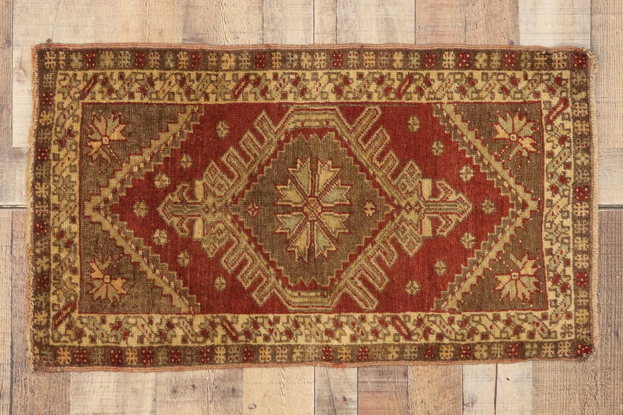 20th Century Vintage Turkish Yastik Rug, Timeless Appeal Meets Stylish Durability For Sale