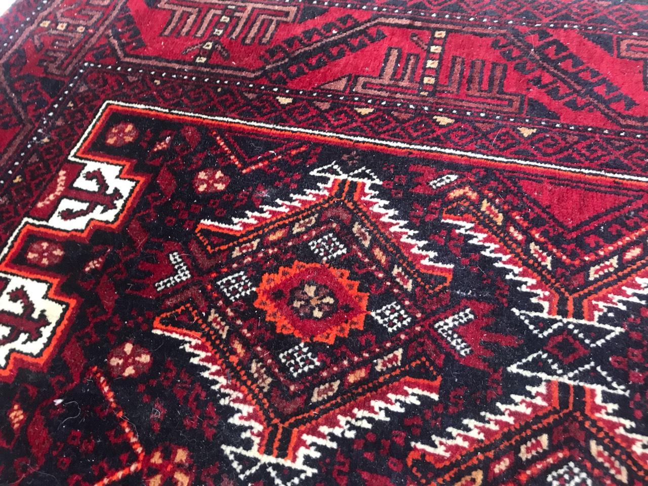 Bobyrug's Vintage Turkmen Belutsch Afghan Teppich im Angebot 2