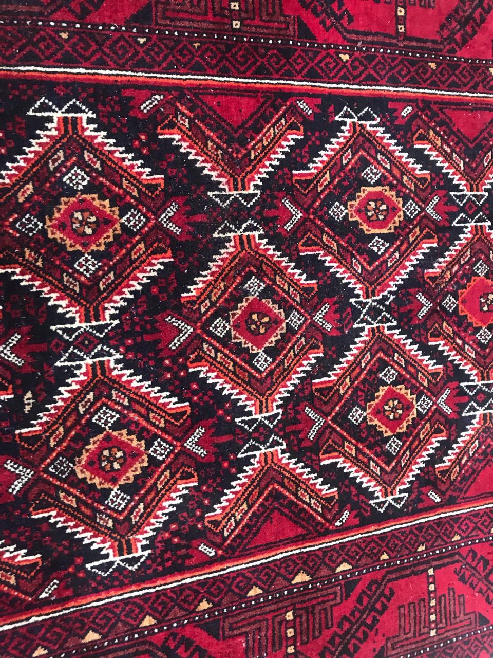 Bobyrug's Vintage Turkmen Belutsch Afghan Teppich (Stammeskunst) im Angebot