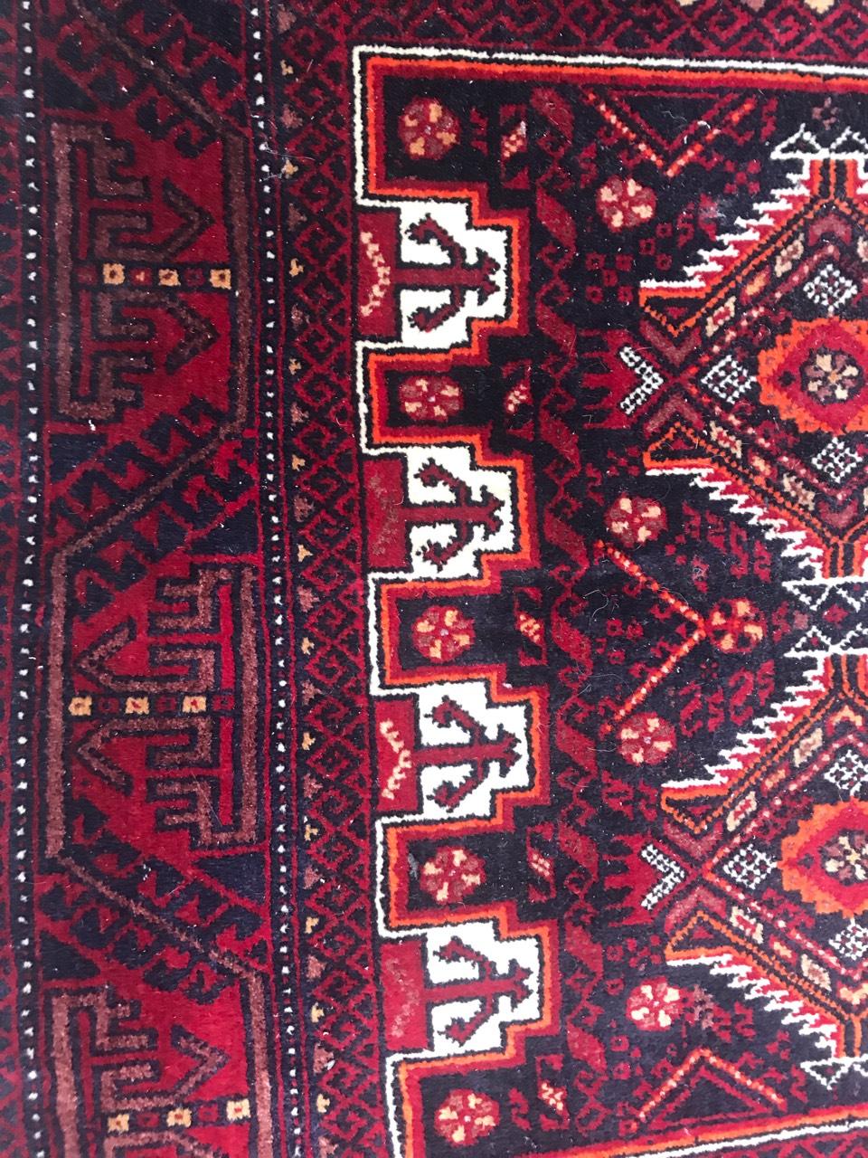 Bobyrug’s Vintage Turkmen Baluch Afghan Rug In Good Condition For Sale In Saint Ouen, FR