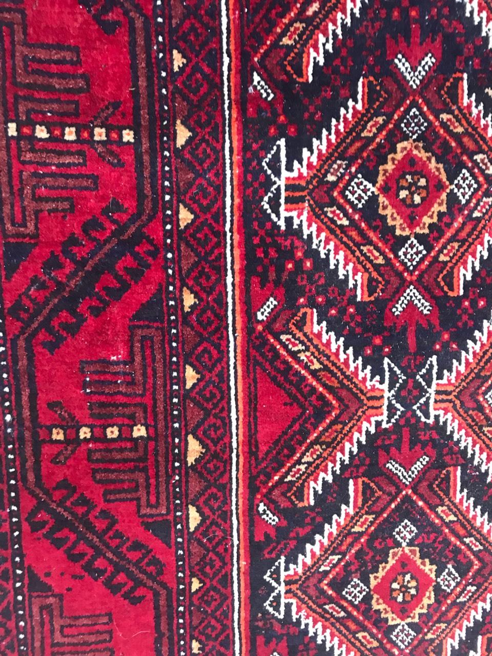 Bobyrug's Vintage Turkmen Belutsch Afghan Teppich (20. Jahrhundert) im Angebot