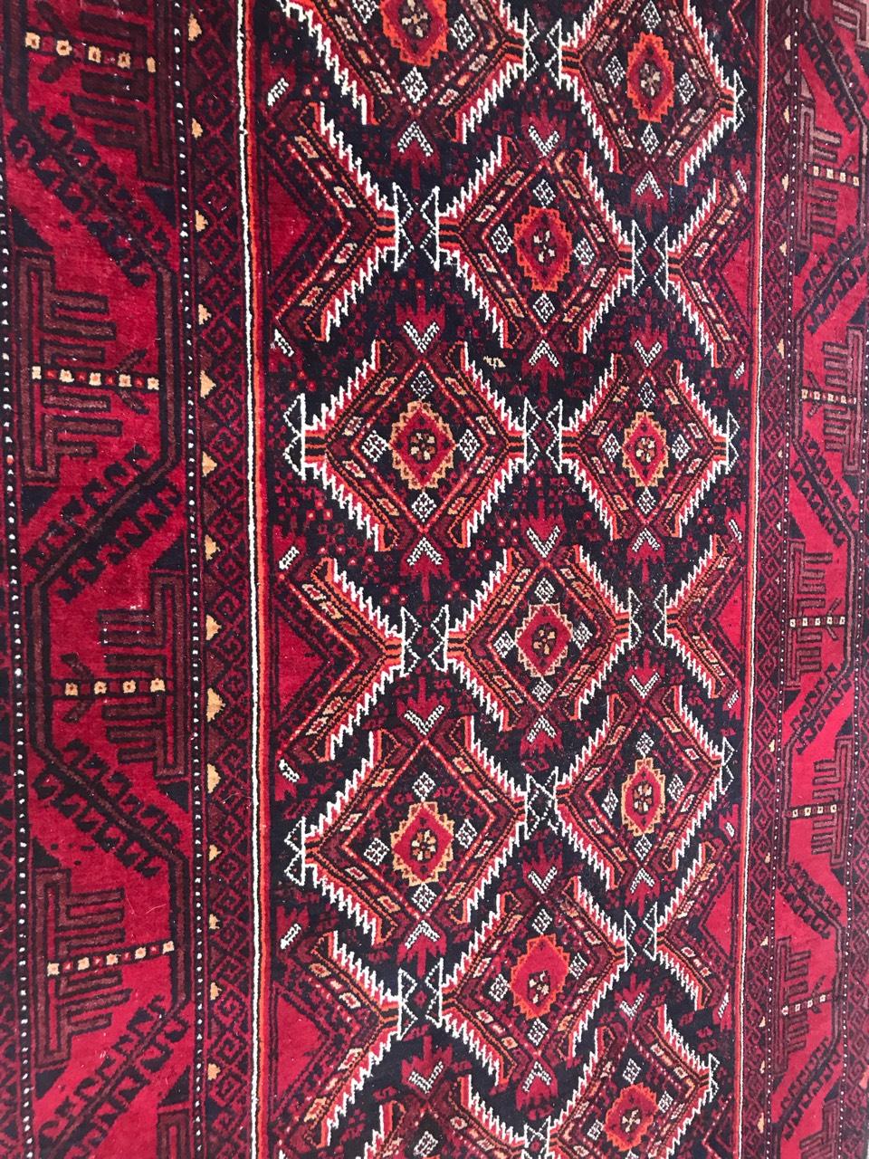 Bobyrug's Vintage Turkmen Belutsch Afghan Teppich (Baumwolle) im Angebot