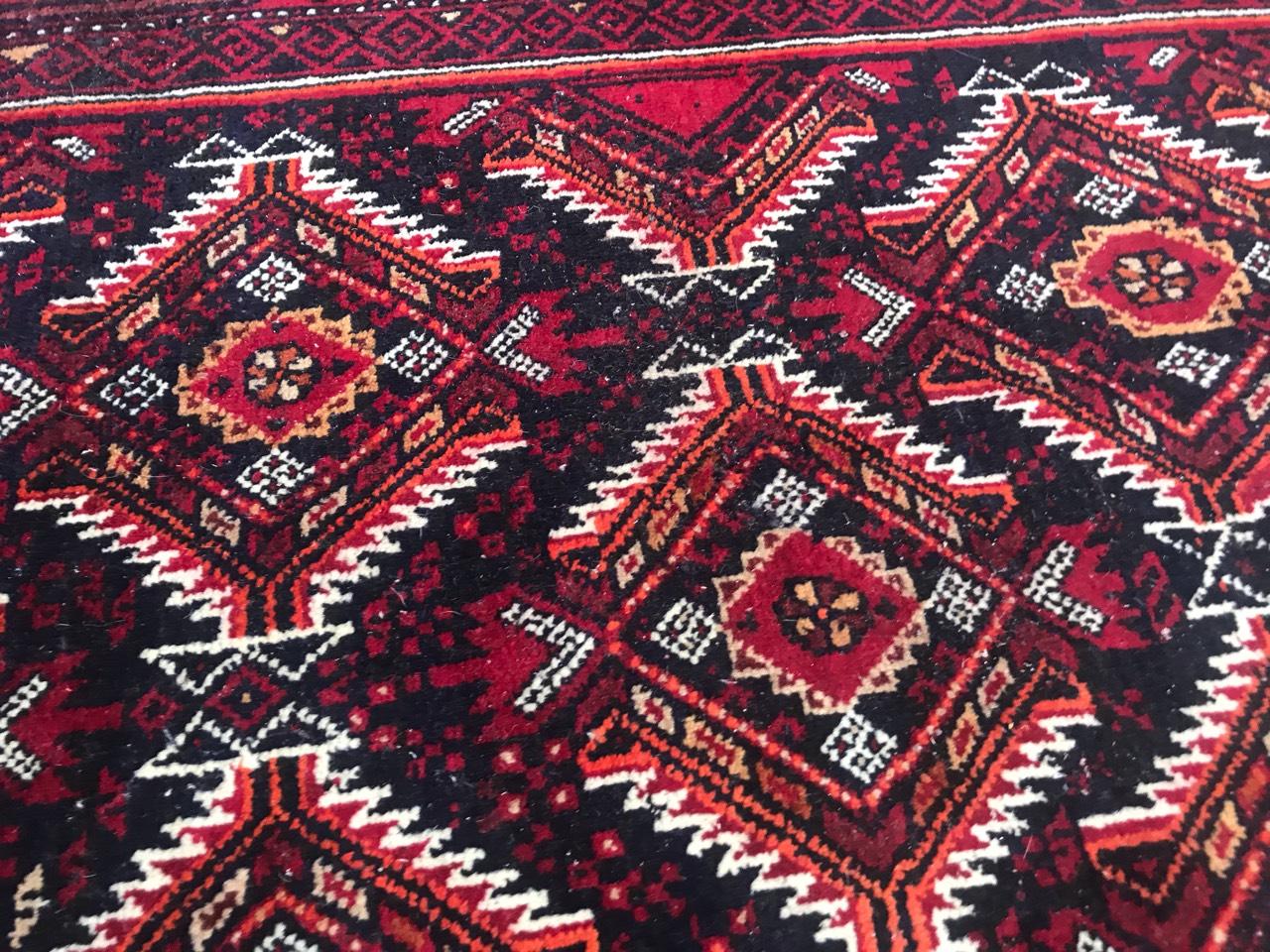 Bobyrug's Vintage Turkmen Belutsch Afghan Teppich im Angebot 1