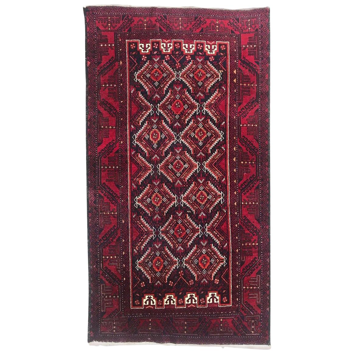 Bobyrug's Vintage Turkmen Belutsch Afghan Teppich im Angebot