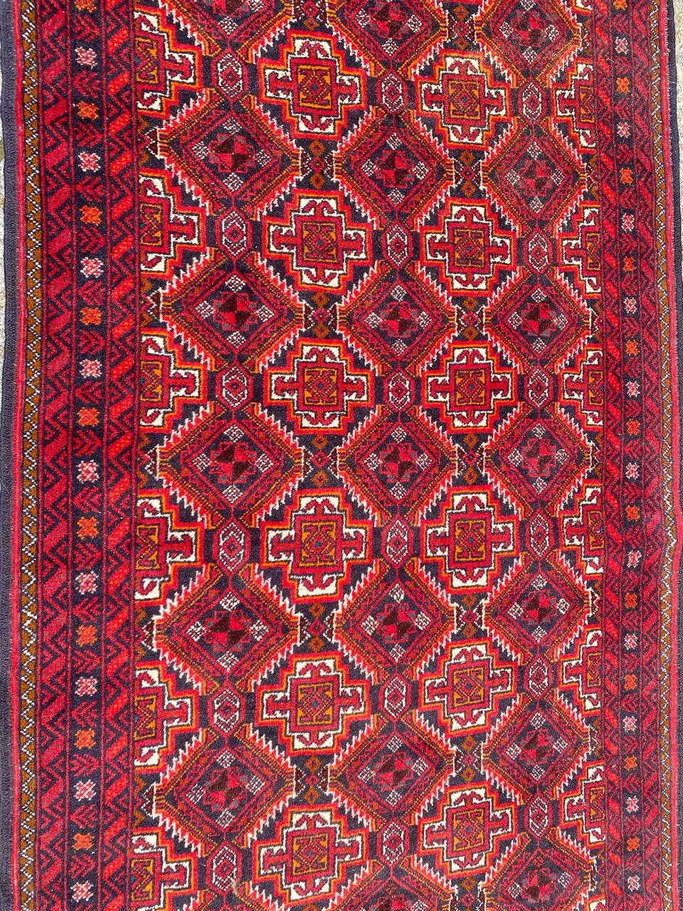 Bobyrug’s Vintage Turkmen Baluch Rug In Good Condition For Sale In Saint Ouen, FR