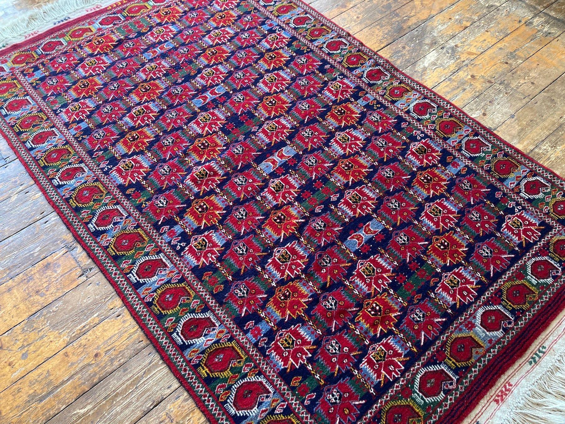 Tappeto Vintage Beshir Turkmen 1.93m x 1.25m In condizioni buone in vendita a St. Albans, GB