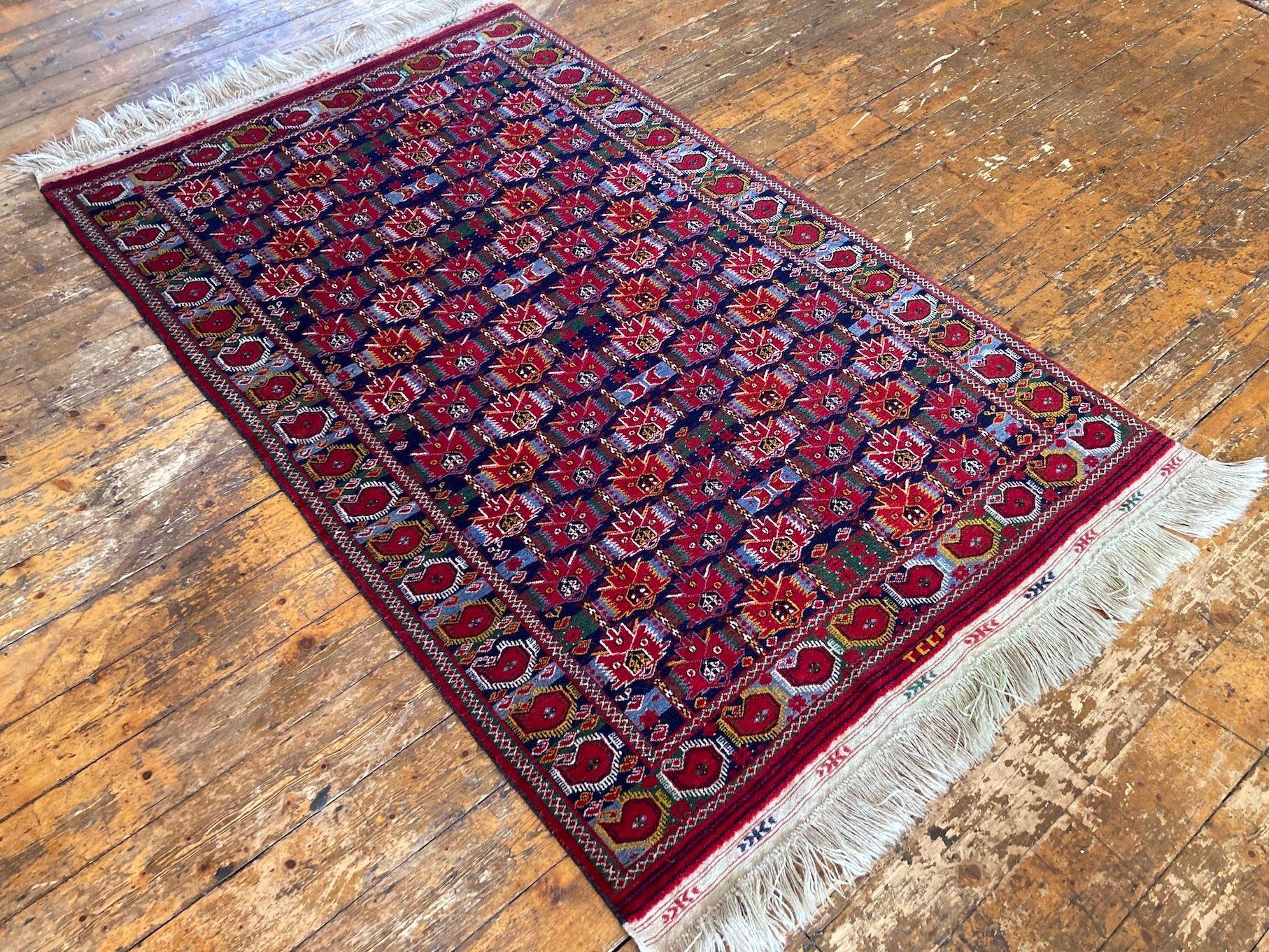 Fine XX secolo Tappeto Vintage Beshir Turkmen 1.93m x 1.25m in vendita