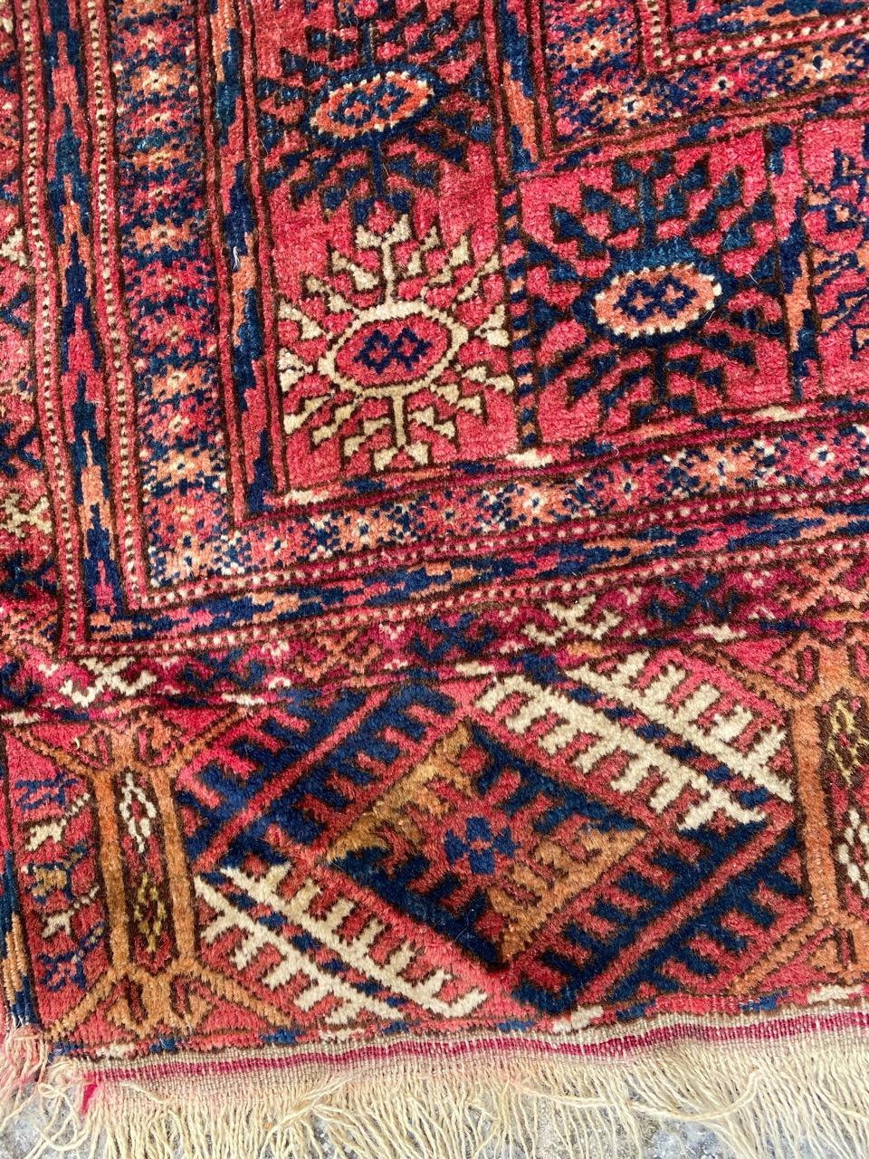 Bobyrug’s nice Vintage Turkmen Bokhara Rug For Sale 2
