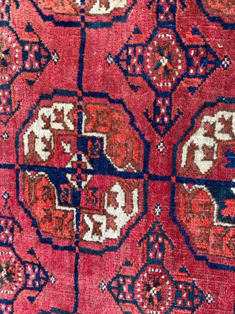 Bobyrug’s nice Vintage Turkmen Bokhara Rug For Sale 4