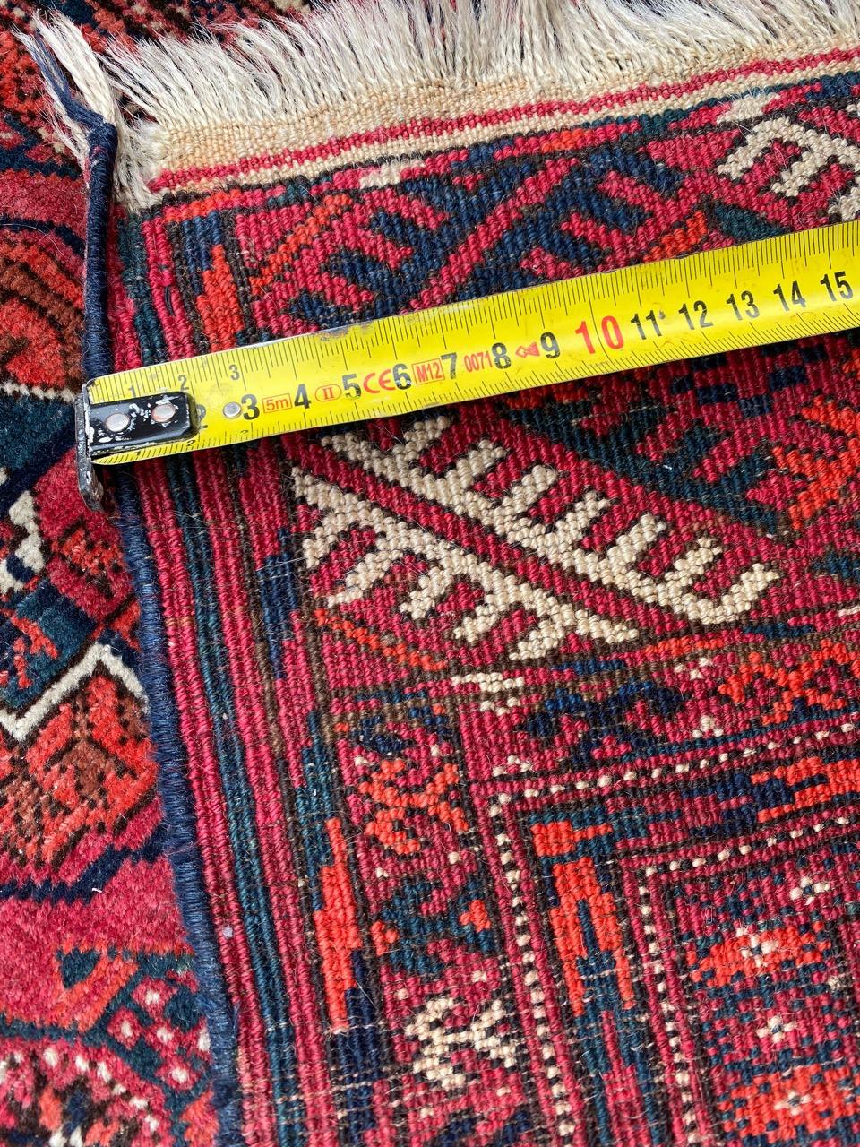 Bobyrug’s nice Vintage Turkmen Bokhara Rug For Sale 8