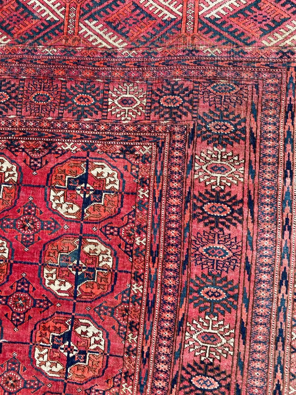 Bobyrug’s nice Vintage Turkmen Bokhara Rug In Good Condition For Sale In Saint Ouen, FR