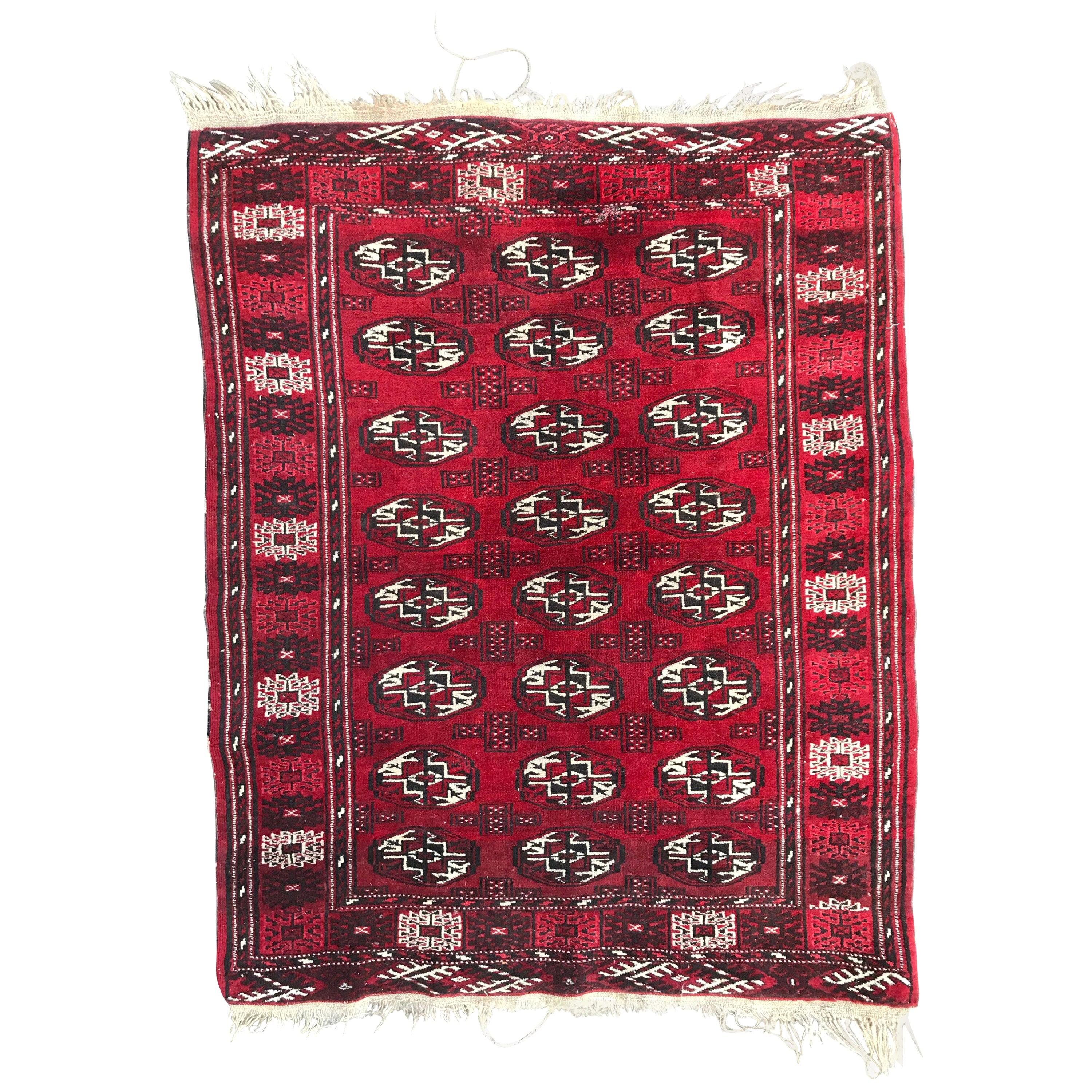 Bobyrug’s Vintage Turkmen Bokhara Rug For Sale