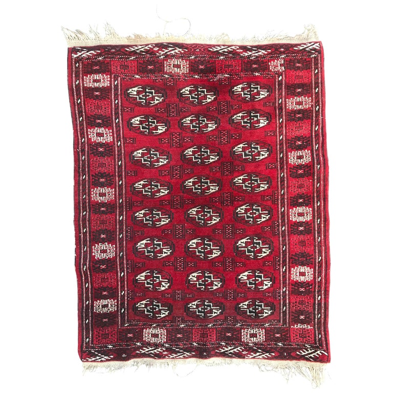 Vintage Turkmen Boukhara Rug For Sale at 1stdibs