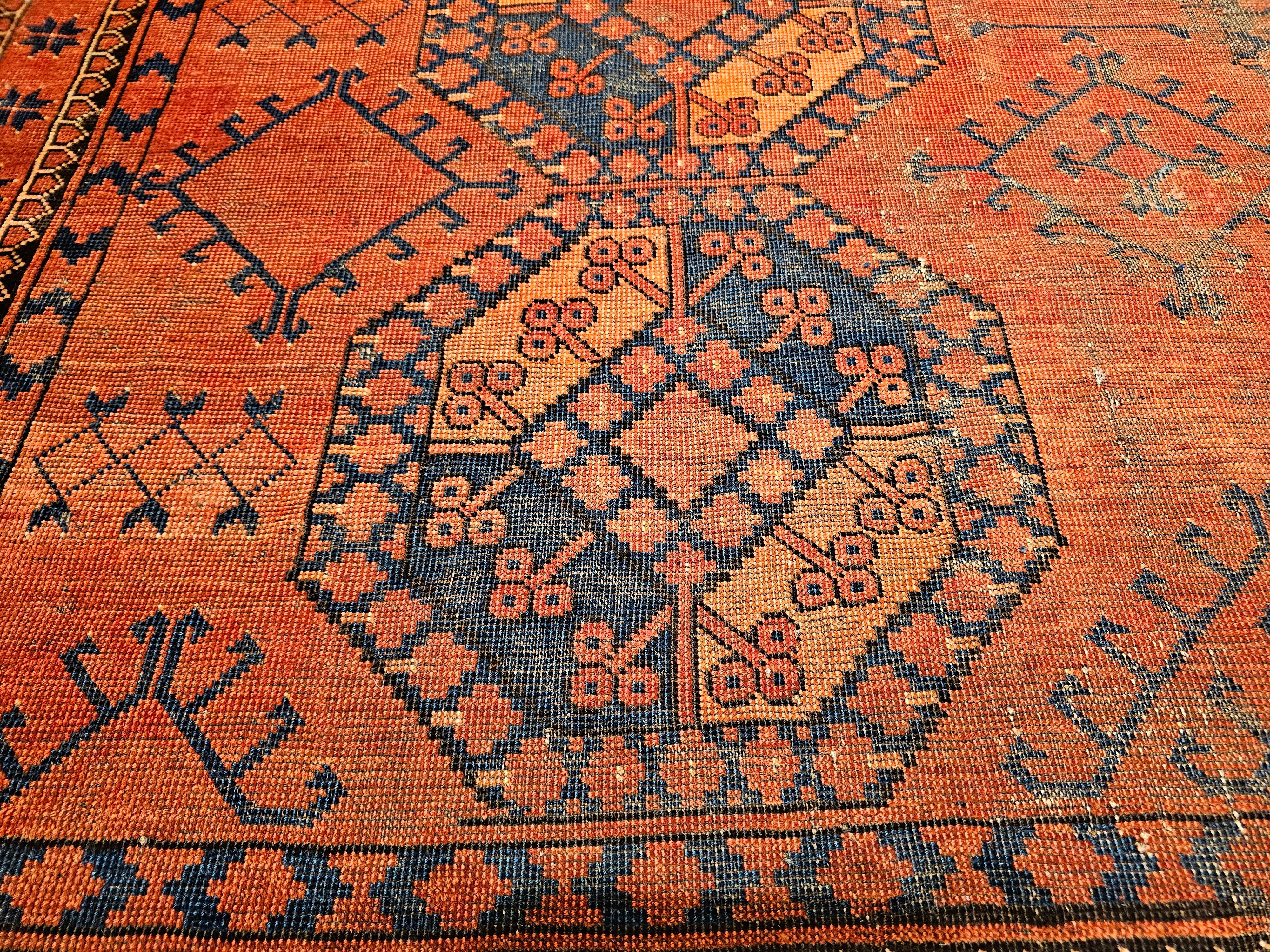 Turkmenischer Ersari in Allover-Teppichen mit geometrischem Muster, Vintage im Angebot 1