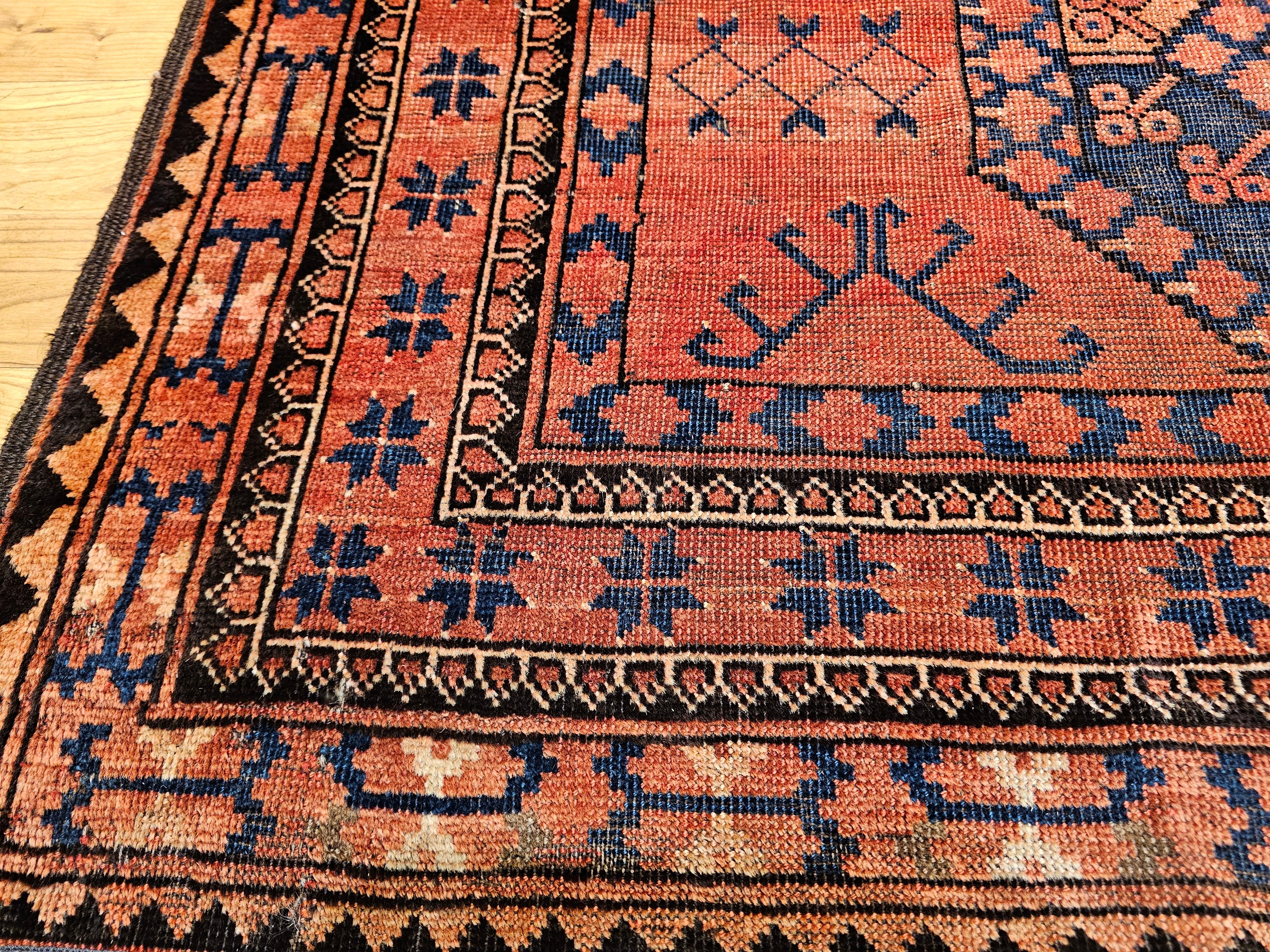 Turkmenischer Ersari in Allover-Teppichen mit geometrischem Muster, Vintage im Angebot 2