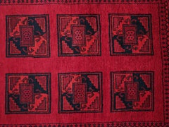 Vintage Turkmen Ersari rug with geometric, Elephant foot pattern, Afghanistan