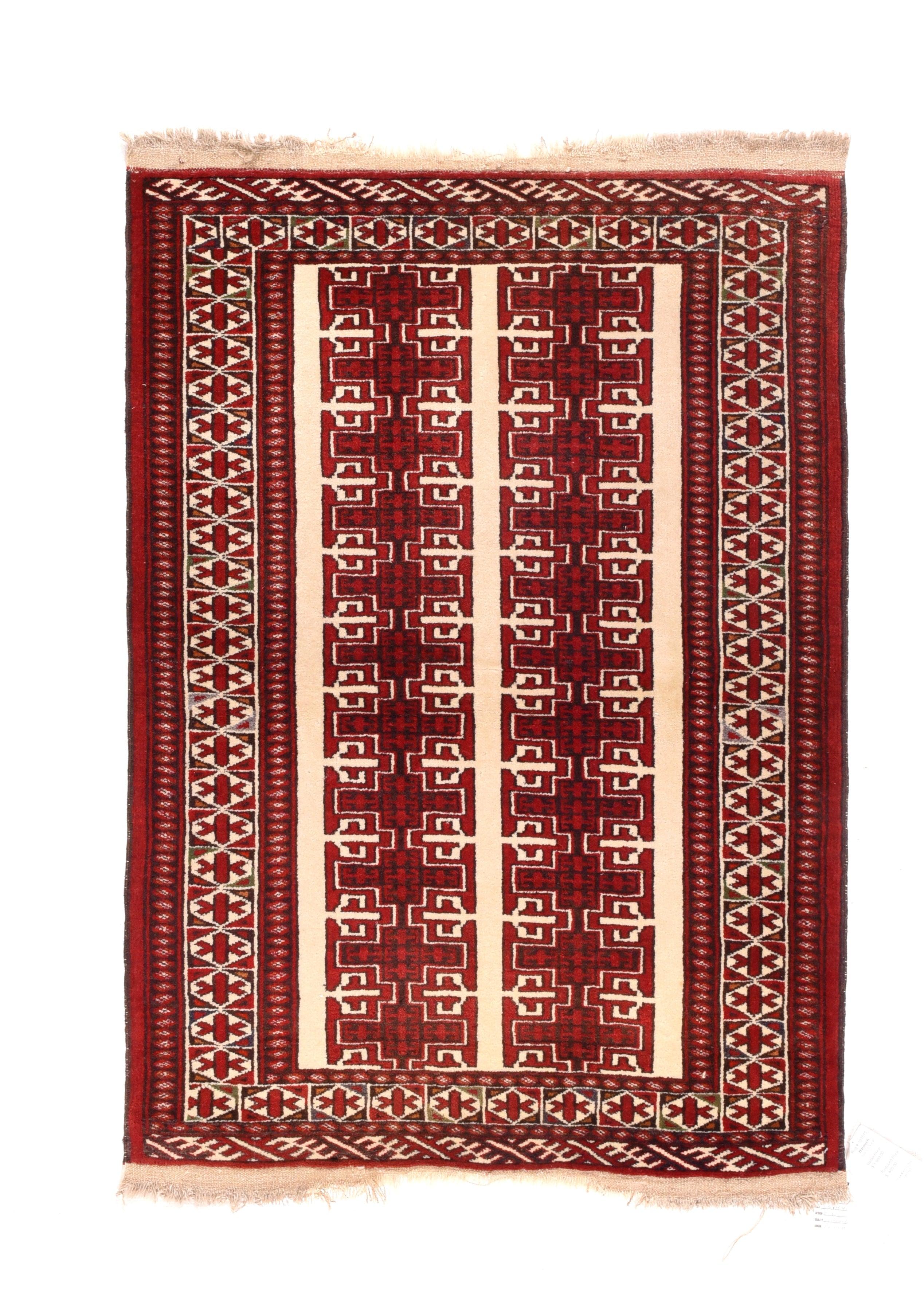 Turkmeno Tappeto vintage Turkmen 3'3'' x 4'4'' in vendita