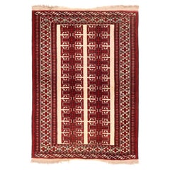 Turkmenischer Vintage-Teppich 3'3'' x 4'4''