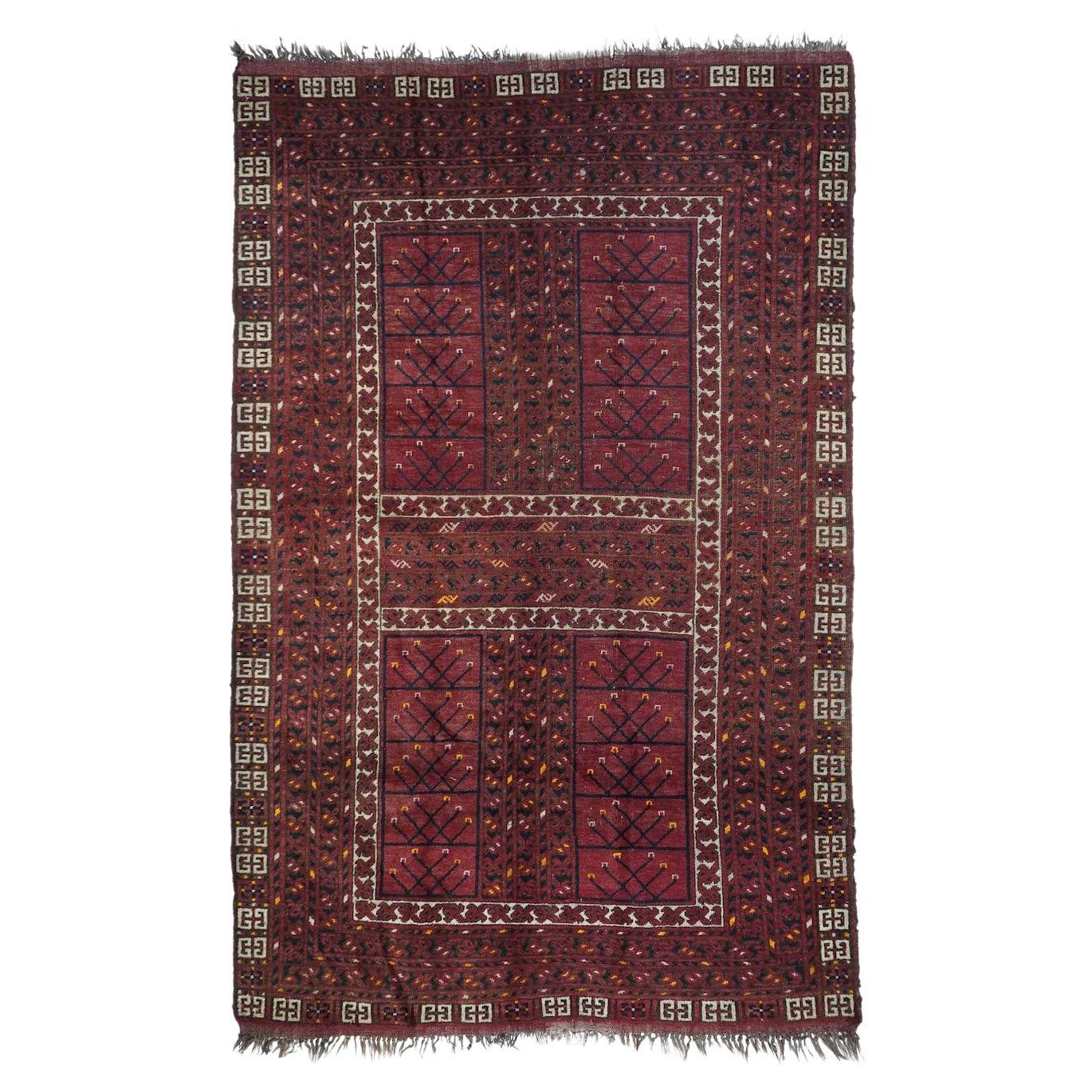 Tappeto vintage Turkmen 4'11'' x 7'7'' in vendita