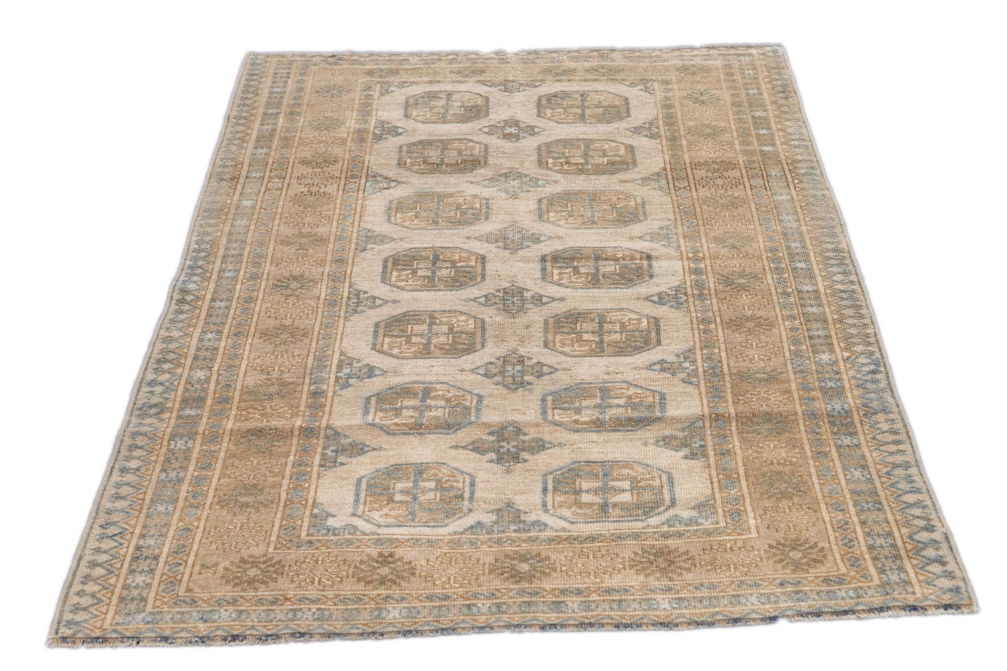 Vintage Turkmen Rug 4'4'' x 6'3'' For Sale 2