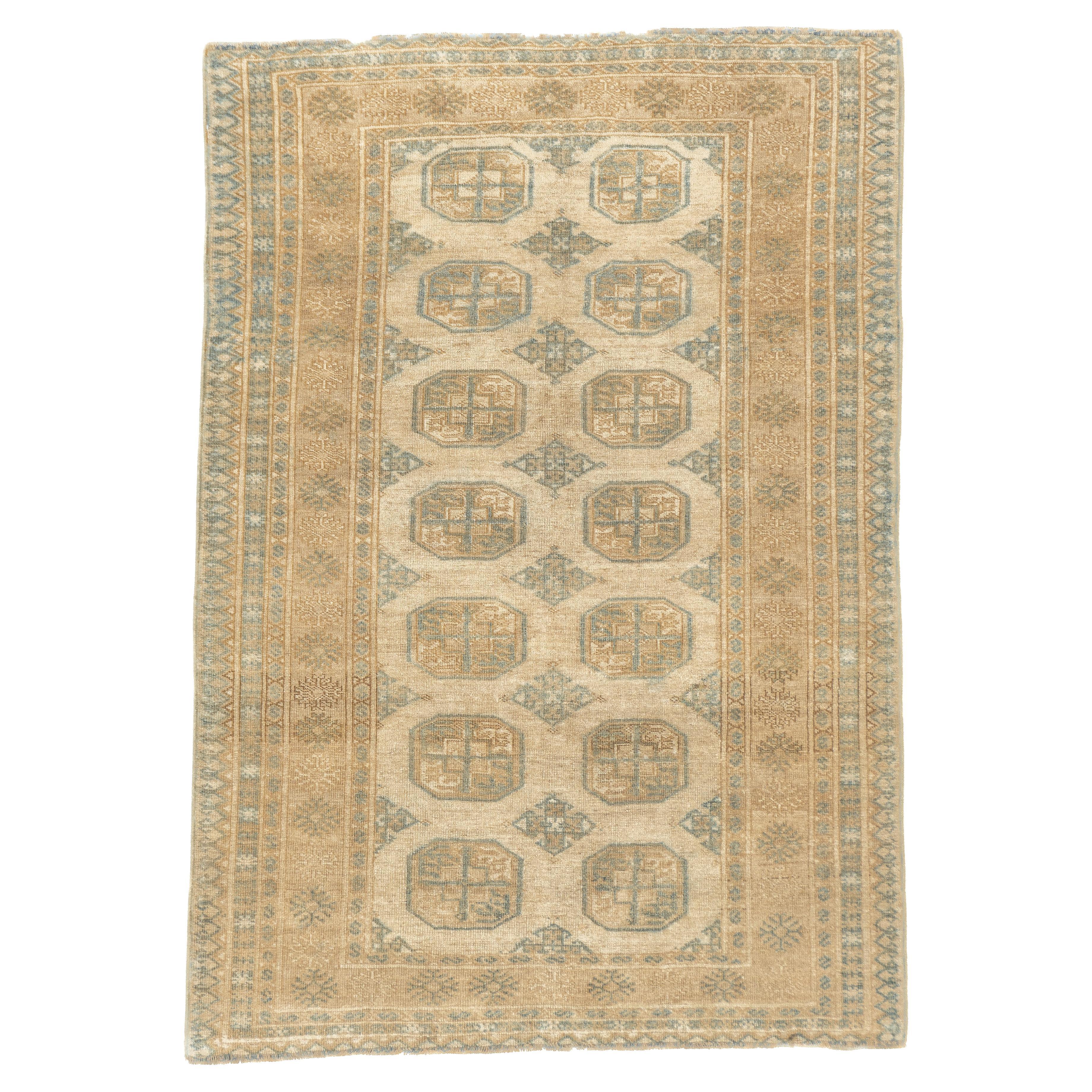 Vintage Turkmen Rug 4'4'' x 6'3'' For Sale