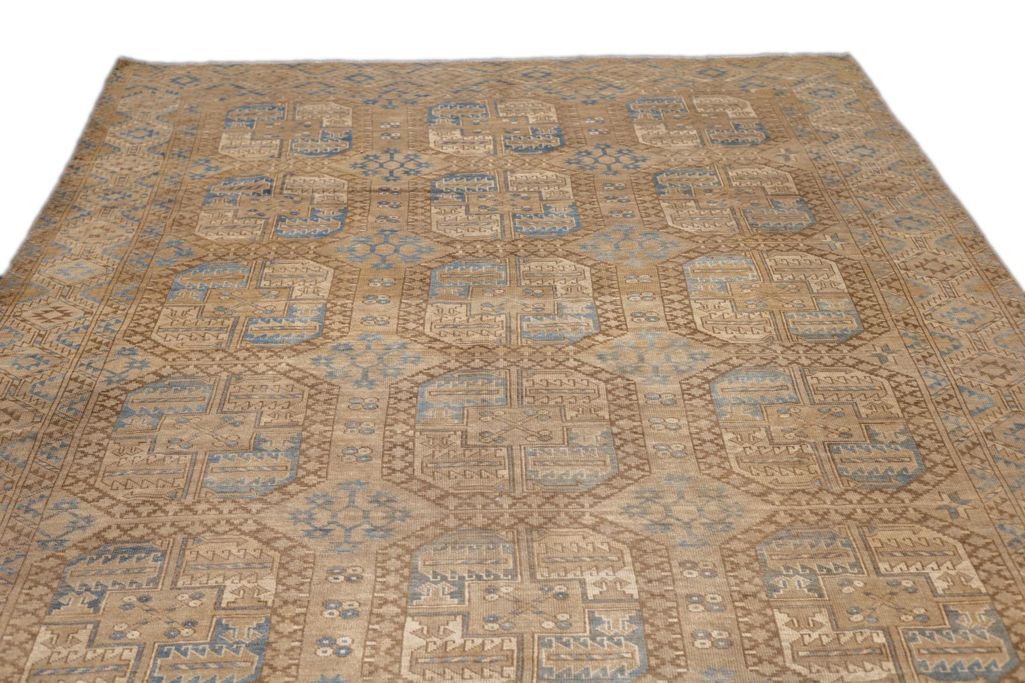 Vintage Turkmen Rug 7'8'' x 10'6'' For Sale 1